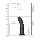 Realistischer Dildo gebogen mit Saugfuß Schwarz 15,5 x Ø 4 cm