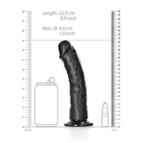 Realistischer Dildo gebogen mit Saugfuß Schwarz 20,5 x Ø 4,6 cm