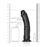 Realistischer Dildo gebogen mit Saugfuß Schwarz 23 x Ø 5,5 cm