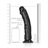 Realistischer Dildo gebogen mit Saugfuß Schwarz 25,5 x Ø 5,6 cm