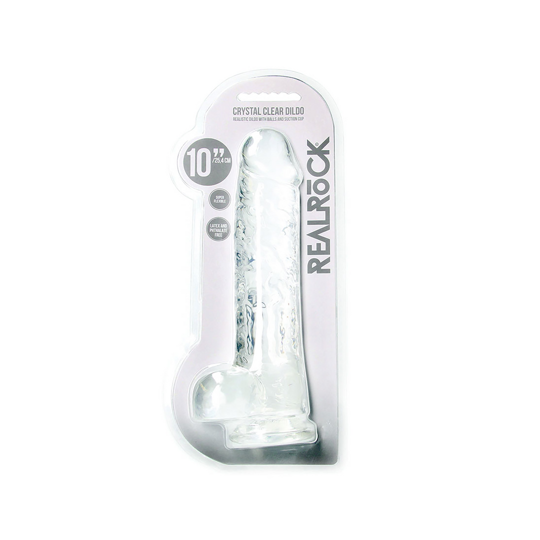Realistischer Dildo mit Hoden Violett 25,4 x Ø 6 cm