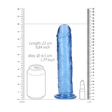 Realistischer Dildo gerade mit Saugfuß Blau 23 x Ø 4,5 cm