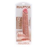 Realistischer Dildo XL gerade mit Hoden Hautfarbe 26,7 x Ø 6,3 cm