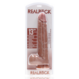 Realistischer Dildo XL gerade mit Hoden Hautfarbe 26,7 x Ø 6,3 cm
