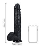 Realistischer Dildo XL gerade mit Hoden Schwarz 29 x Ø 6,3 cm