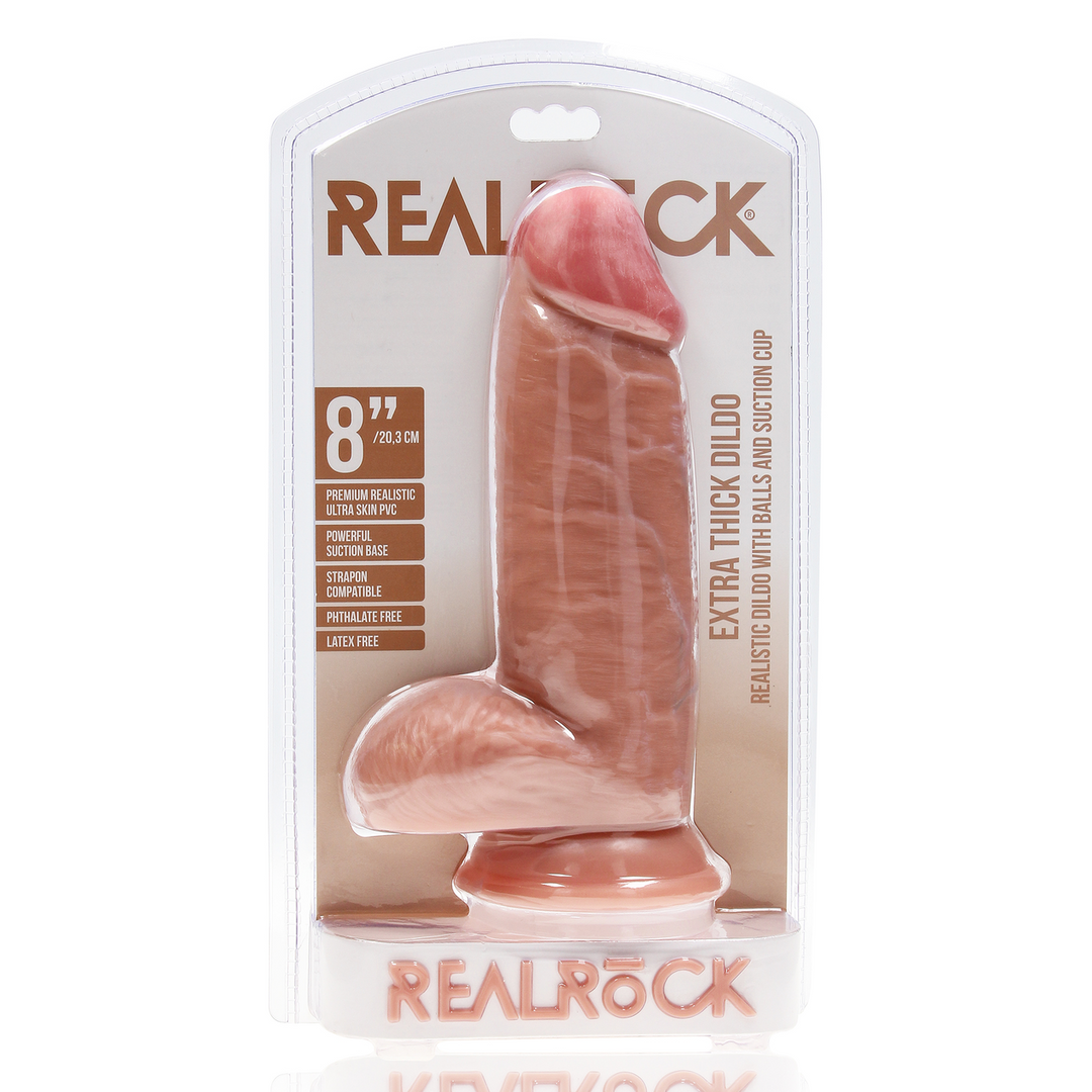 Realistischer Dildo extra dick gerade mit Hoden Schwarz 16,5 x Ø 6,6 cm