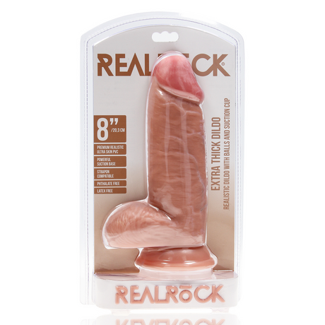 Realistischer Dildo extra dick gerade mit Hoden 16,5 x Ø 6,6 cm