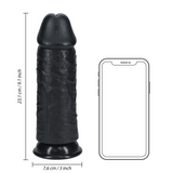 Realistischer Dildo extra dick gerade ohne Hoden Schwarz 23 x Ø 7,6 cm