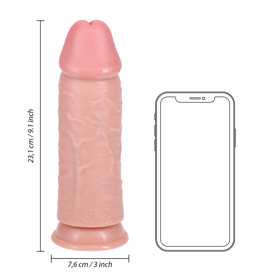 Realistischer Dildo extra dick gerade ohne Hoden Schwarz 23 x Ø 7,6 cm
