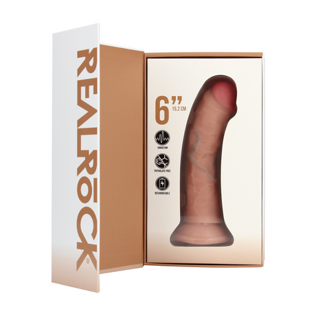 Vibrator realistisch gebogen Hautfarbe 15 x Ø 3 cm