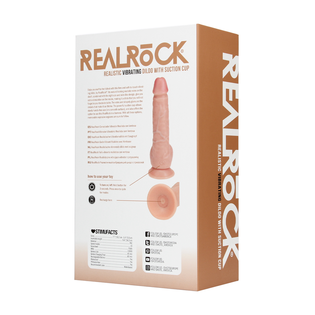 Vibrator realistisch gerade mit Hoden Hautfarbe 14 x Ø 3 cm