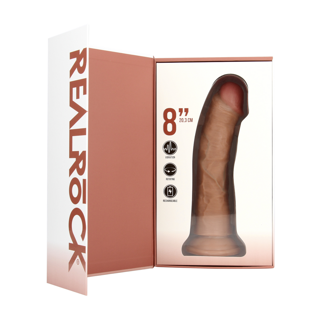Vibrator realistisch gebogen rotierend Hautfarbe 16 x Ø 4 cm