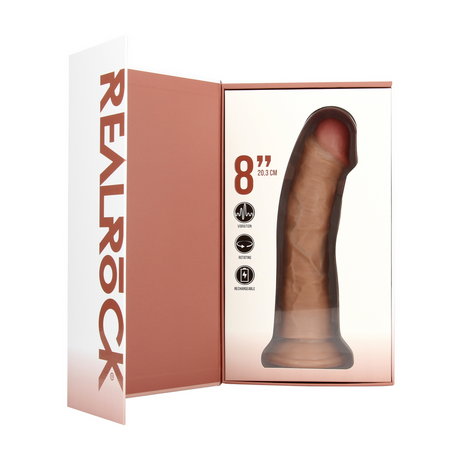 Vibrator realistisch gebogen rotierend Hautfarbe 16 x Ø 4 cm