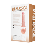 Vibrator realistisch gerade rotierend mit Hoden Hautfarbe 16 x Ø 4 cm