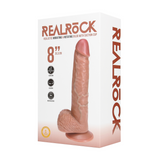Vibrator realistisch gerade rotierend mit Hoden Hautfarbe 16 x Ø 4 cm