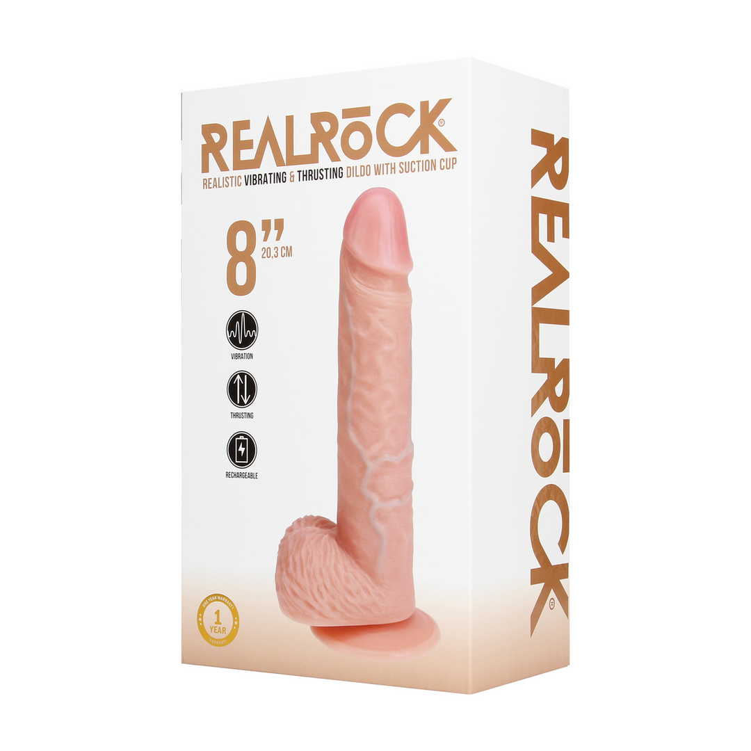 Vibrator realistisch gerade stoßend mit Hoden Hautfarbe 16 x Ø 4 cm