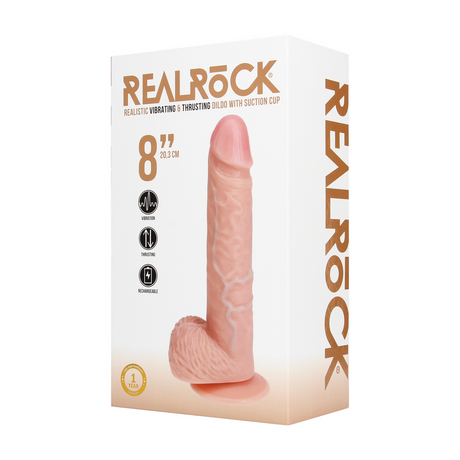 Vibrator realistisch gerade stoßend mit Hoden Hautfarbe 16 x Ø 4 cm