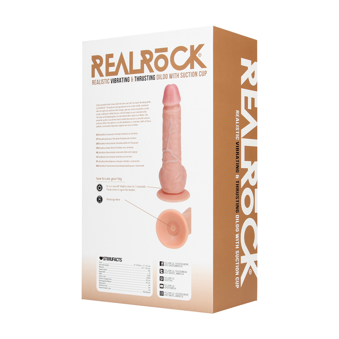 Vibrator realistisch gerade stoßend mit Hoden Hautfarbe 16 x Ø 4 cm