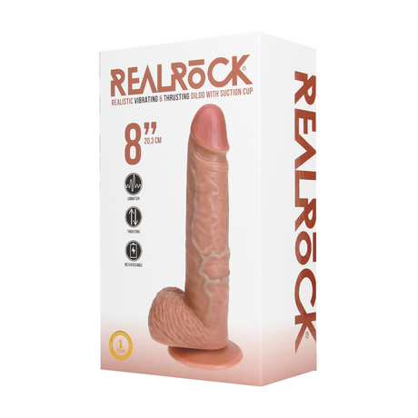 Vibrator realistisch gerade stoßend mit Hoden Hautfarbe 16 x Ø 4 cm