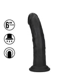 Realistischer Dildo RealRock Dual Density gebogen mit Saugfuß Schwarz 17,05 x 3,4 cm