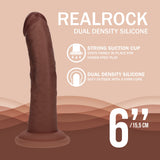 Realistischer Dildo RealRock Dual Density gebogen mit Saugfuß Braun 17,05 x 3,4 cm – Ansicht 5
