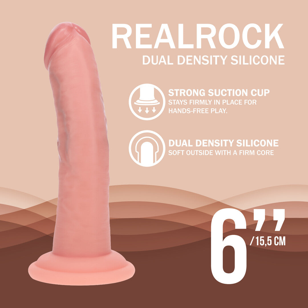 Realistischer Dildo RealRock Dual Density gebogen mit Saugfuß Natur 17,05 x 3,4 cm – Ansicht 5