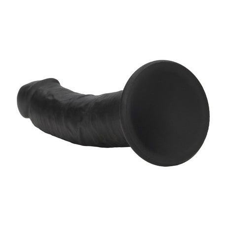 Realistischer Dildo RealRock Dual Density gebogen mit Saugfuß Schwarz 20,1 x 3,8 cm – Ansicht 5