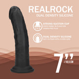 Realistischer Dildo RealRock Dual Density gebogen mit Saugfuß Schwarz 20,1 x 3,8 cm – Ansicht 6