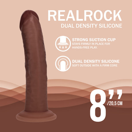 Realistischer Dildo RealRock Dual Density gebogen mit Saugfuß Braun 22,3 x 4,3 cm – Ansicht 5