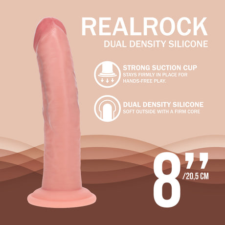 Realistischer Dildo RealRock Dual Density gebogen mit Saugfuß Natur 22,3 x 4,3 cm – Ansicht 5