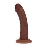 Realistischer Vibrator Dual Density gebogen mit Saugfuß Braun 15,5 x Ø 3,4 cm