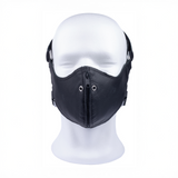 Ledermaske mit Reißverschluss Schwarz