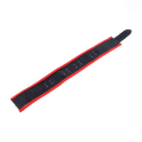 Lederhalsband mit 3 D-Ringen Rot/Schwarz