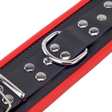 Leder-Handschellen Rot/Schwarz