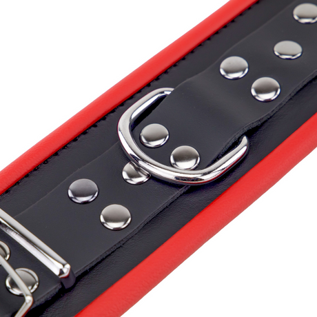 Leder-Handschellen Rot/Schwarz