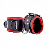 Leder-Handschellen Rot/Schwarz