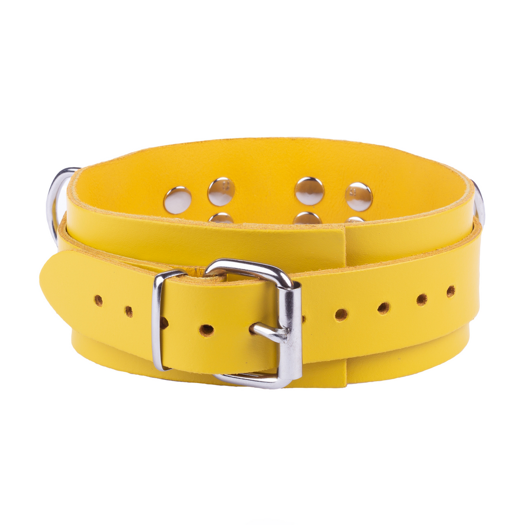 Lederhalsband Ultra Gelb