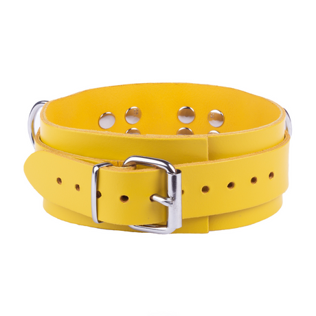 Lederhalsband Ultra Gelb