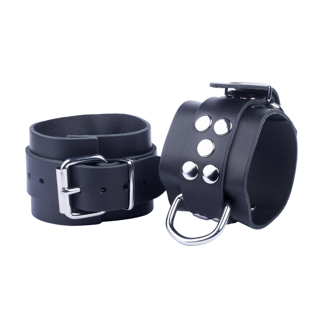 Leder-Handschellen Ultra Schwarz