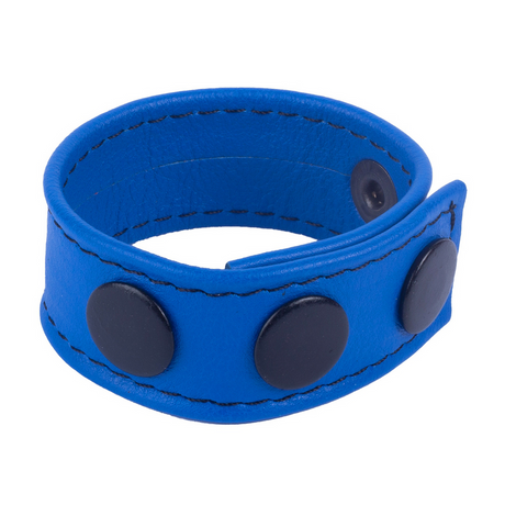 Penisring Cocky Leder verstellbar Blau