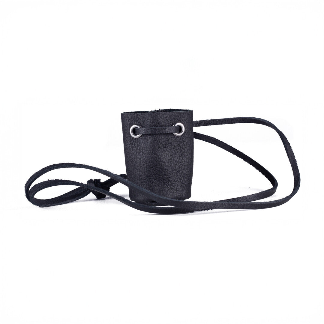 Flaschenetui Red Leather aus Echtleder mit Halsband Schwarz – Ansicht 4