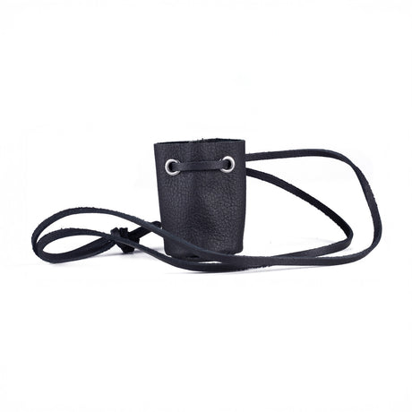 Flaschenetui Red Leather aus Echtleder mit Halsband Schwarz – Ansicht 4