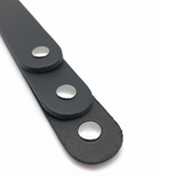 Lederpaddel mit 3 Riemen Schwarz 39,5 cm