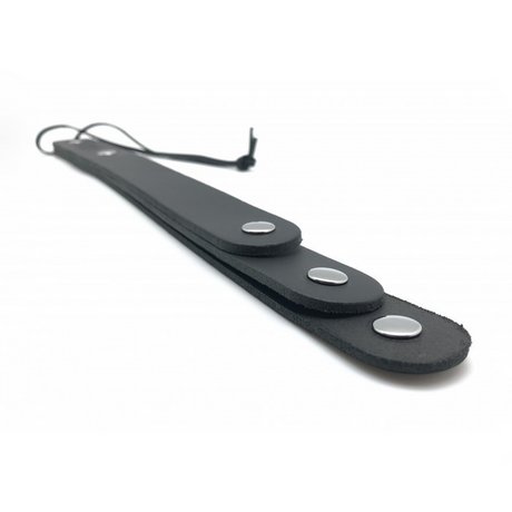 Lederpaddel mit 3 Riemen Schwarz 39,5 cm