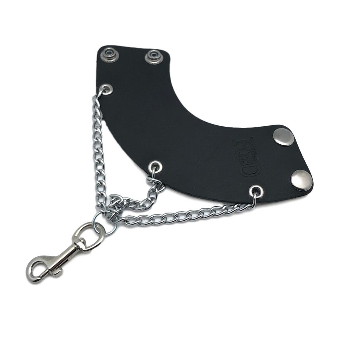 Leder-Fallschirm mit Ketten und Haken Schwarz