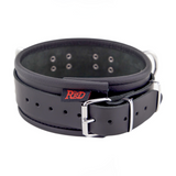 Lederhalsband mit 3 D-Ringen Schwarz