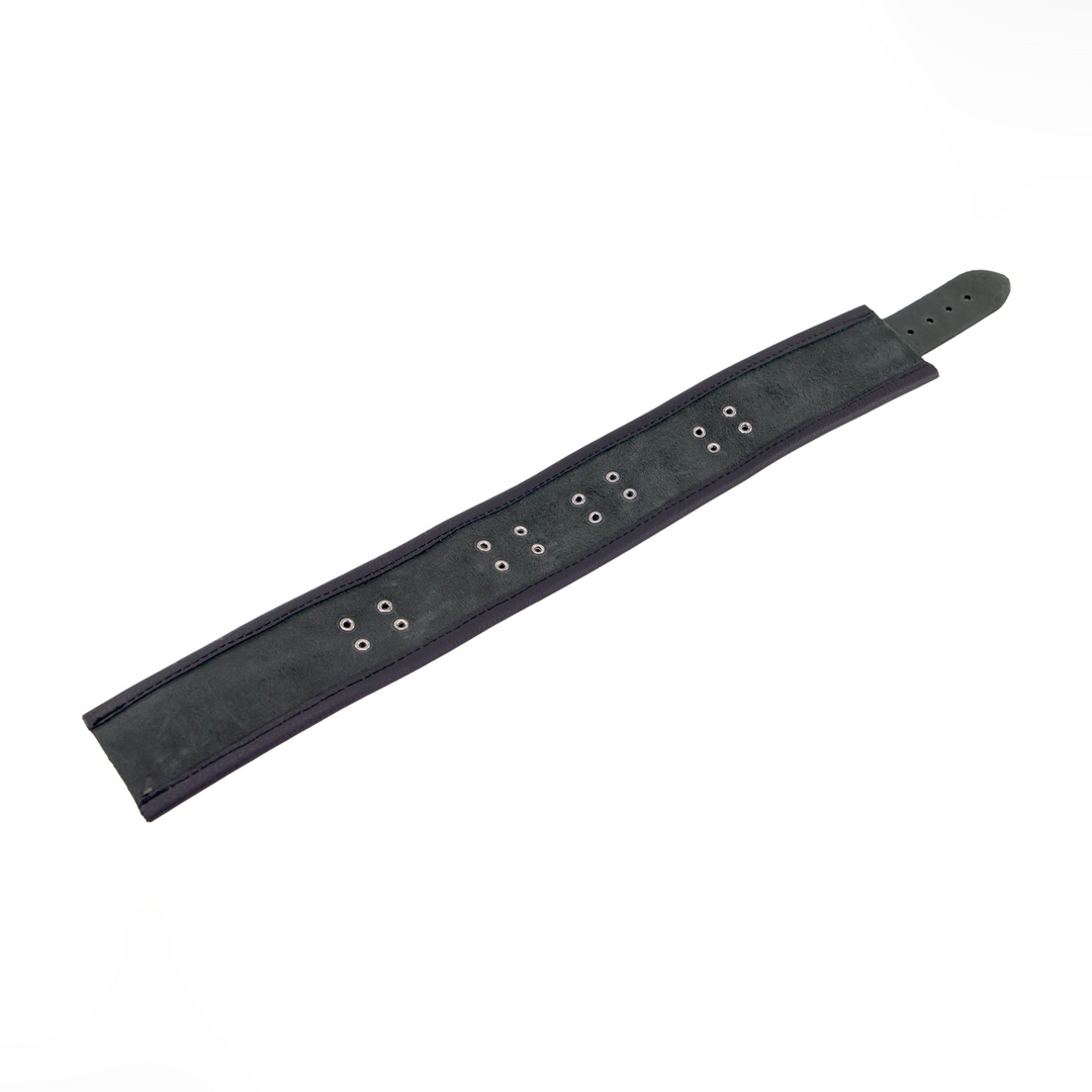 Lederhalsband mit 3 D-Ringen Schwarz