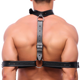 Leder-Bondage-Halsband für Arme Schwarz