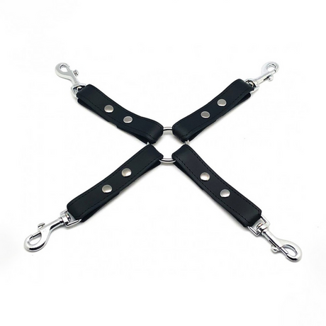 Leder-BDSM-Knoten mit Haken Schwarz