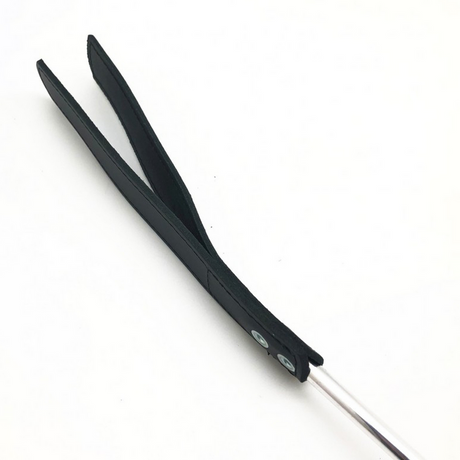 Peitsche Metall und Leder Schwarz/Silber 70,5 cm